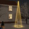 vidaXL Christmas Cone Tree Warm White Powder-coated steel, Copper, PVC