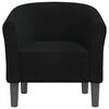 vidaXL Tub Chair Black Polyester Medium Armchair Round Modern