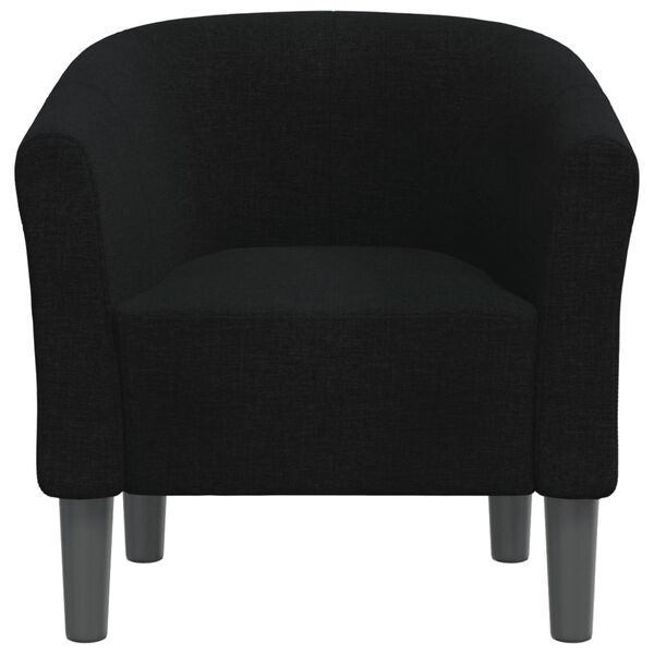 vidaXL Tub Chair Black Polyester Medium Armchair Round Modern