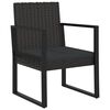 vidaXL Garden Armchair Black Poly Rattan Standard Durable Armchair