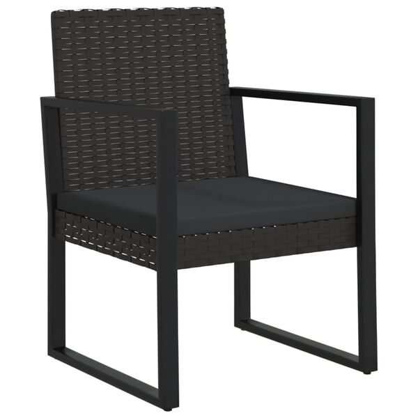 vidaXL Garden Armchair Black Poly Rattan Standard Durable Armchair