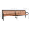 vidaXL Garden Bench Brown Steel Large Durable Garden Bench