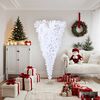 vidaXL Christmas Tree White PVC, steel 70.9 in tall, White