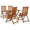 vidaXL 5 Piece Patio Dining Set Solid Acacia Wood