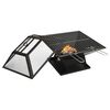 vidaXL 2-in-1 Fire Pit and BBQ with Poker 18.3"x18.3"x14.6" Steel