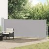 vidaXL Side Awning Gray Polyester, Powder-Coated Steel 55.1 x 196.9 in