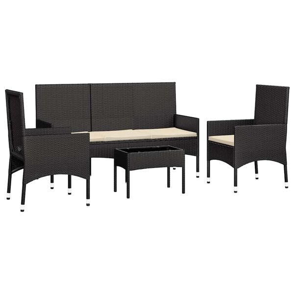 vidaXL Garden Lounge Set Black