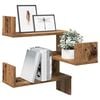 vidaXL Wall Corner Shelf Set of 2 Old wood Engineered wood
