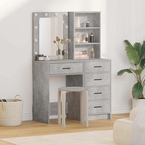 vidaXL Dressing Table 2 pcs Gray 50 x 41 x 135 cm Engineered wood