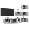 vidaXL 6 Piece TV Stand Set Concrete Gray Engineered Wood