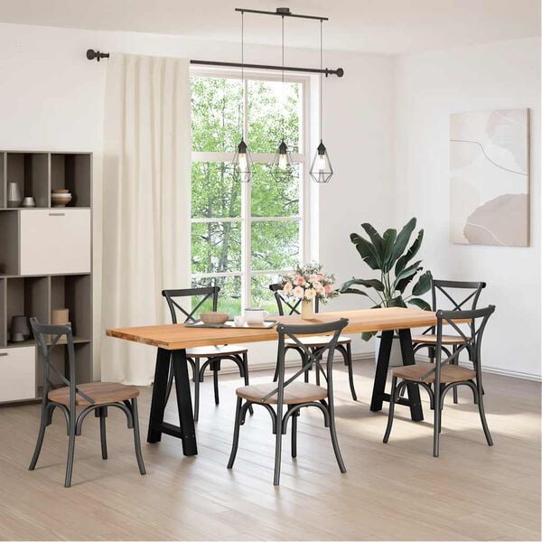 vidaXL Coffee Table Leg Black Powder-coated steel Medium Levelers