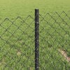 vidaXL Fence with Post Grey 1.31 x 32.81 ft Steel and PVC