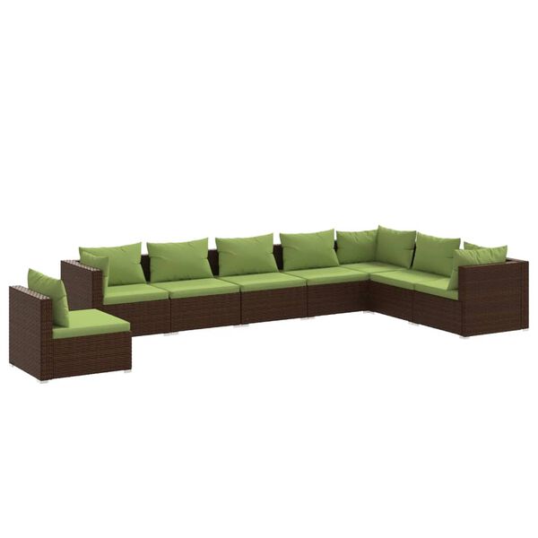 vidaXL Garden Lounge Set Brown and Green