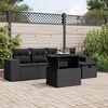 vidaXL Garden Sofa Set Black PE rattan Medium UV-resistant materials