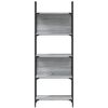 vidaXL Bookshelf Grey Sonoma Engineered wood, powder-coated steel Tall