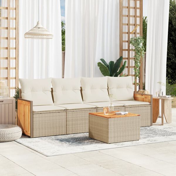 vidaXL Garden Sofa Set Beige