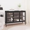 vidaXL Sideboard Black Powder-Coated Steel Medium Adjustable Feet