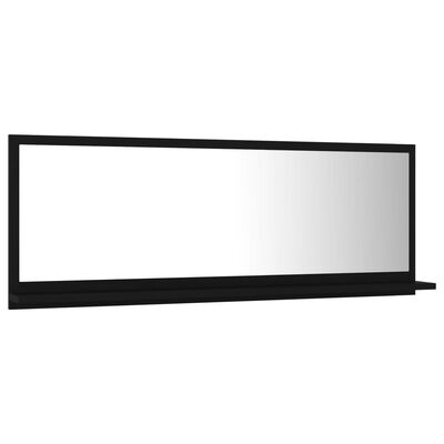 vidaXL Bathroom Mirror Black 39.4"x4.1"x14.6" Engineered Wood