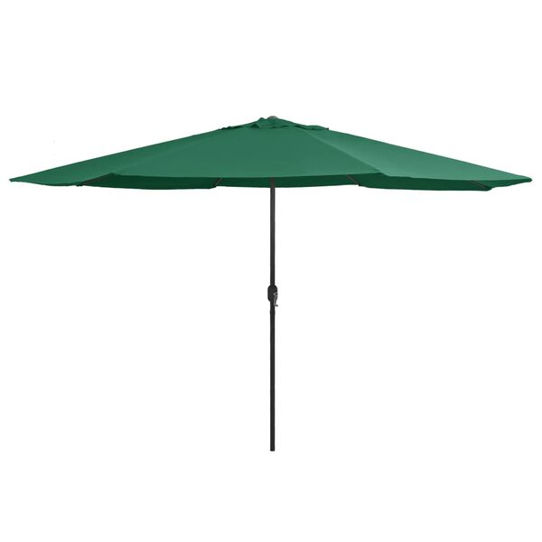 vidaXL Garden Parasol Green Polyester, Metal Large Tiltable
