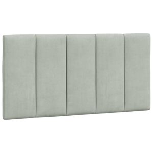 vidaXL Headboard Cushion Light Grey Velvet (100% polyester) Twin