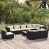vidaXL Garden Lounge Set Black