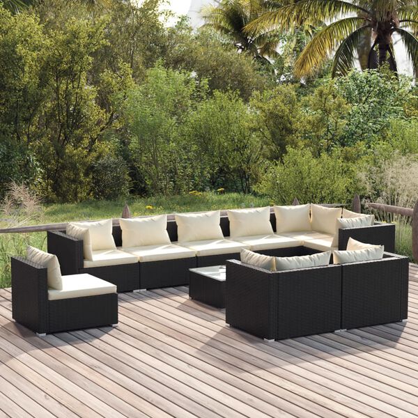 vidaXL Garden Lounge Set Black