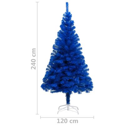 vidaXL Artificial Pre-lit Christmas Tree with Stand Blue 94.5" PVC