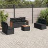 vidaXL Garden Sofa Set Black PE rattan 8 Piece Sofa Set Adjustable Feet
