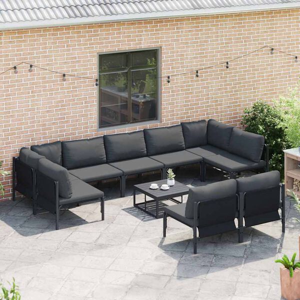 vidaXL Garden Sofa Set Anthracite Steel