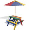vidaXL Kids Picnic Table Red Fir wood Standard Colorful