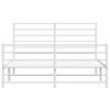 vidaXL Bed Frame White Powder-Coated Steel 47.2x74.8 in Small Double