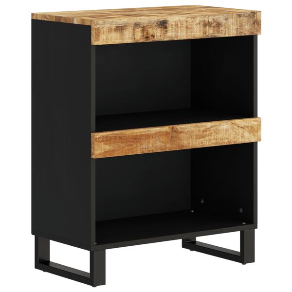 vidaXL Side Cabinet Natural wood and black Solid mango wood Medium