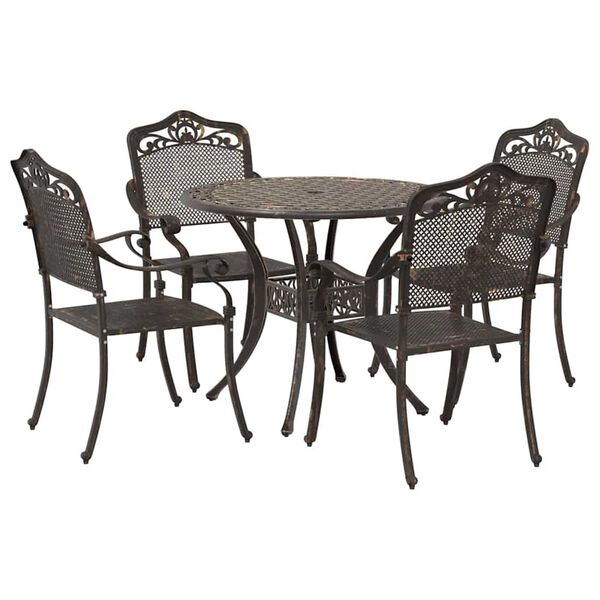 vidaXL Garden Dining Set 5 pcs Bronze 35.4" x 35.4" x 29.5