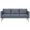 vidaXL Sofa Dark Grey Polyester, Wood 3-Seater Removable Covers