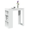 vidaXL Bar Table White Engineered Wood Bar Table Rectangular Modern