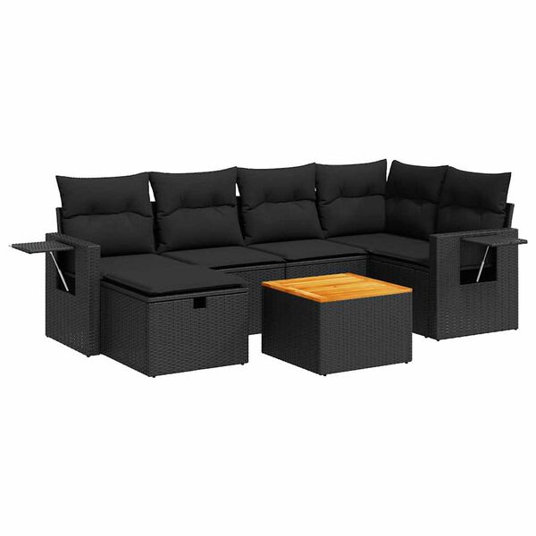 vidaXL Garden Sofa Set Black
