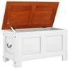 vidaXL Storage Chest Brown and White Solid Acacia wood, Engineered wood
