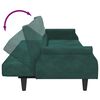 vidaXL Sofa Bed Dark Green Velvet, Plywood Medium Convertible