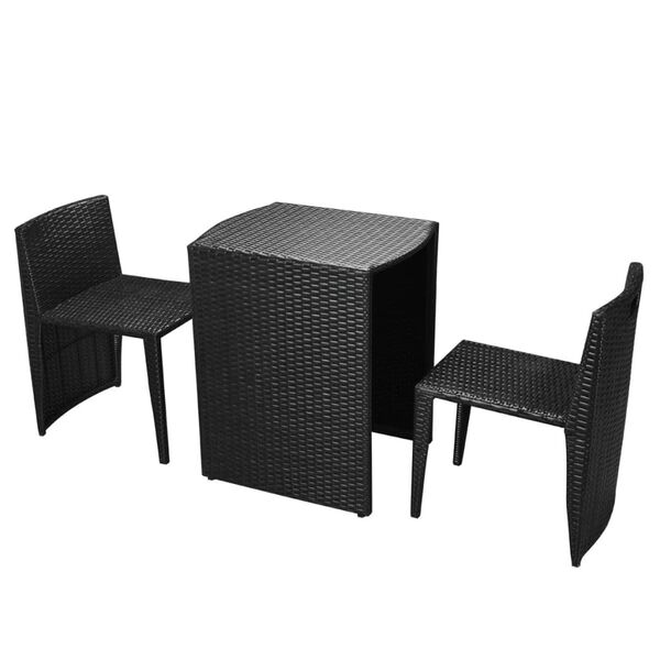 vidaXL Dining Table And Chair Black and Cream White