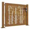 vidaXL Garden Gate 39.4x29.5" Corten Steel Bamboo Design