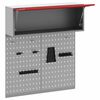 vidaXL Tool Cabinet and Pegboard Set 3 pcs Red 100 x 25 x 115 cm Steel