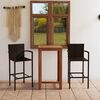 vidaXL 3 Piece Patio Bar Set Brown
