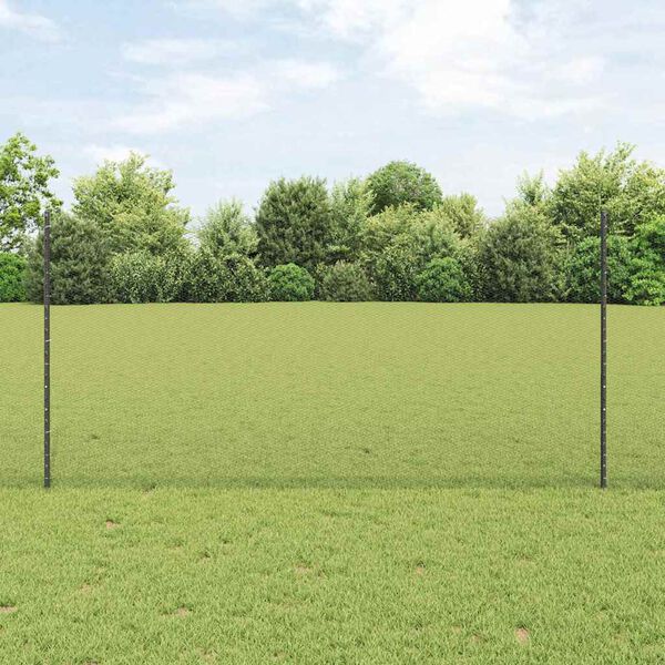 vidaXL Fence and Post Grey 3.94 x 32.81 ft Steel