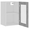 vidaXL Hanging Glass Cabinet Concrete gray Engineered wood Medium