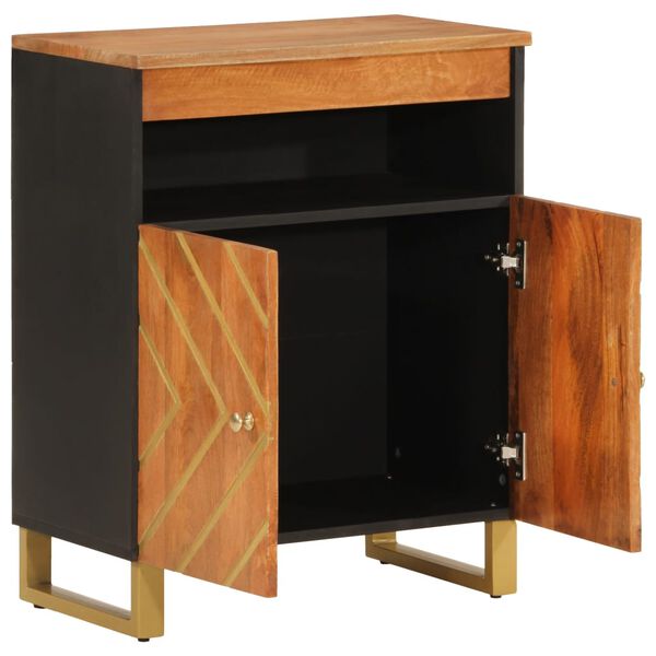 vidaXL Side Cabinet Brown and Black Solid mango wood, MDF, Iron Medium