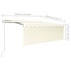 vidaXL Automatic Retractable Awning with Blind 13.1'x9.8' Cream