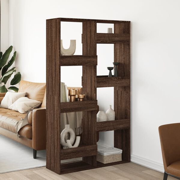 vidaXL Room Divider Brown Oak Engineered Wood Room Divider Rectangular