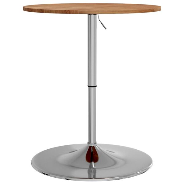vidaXL Bar Table Light brown Solid oak wood, chromed steel Standard