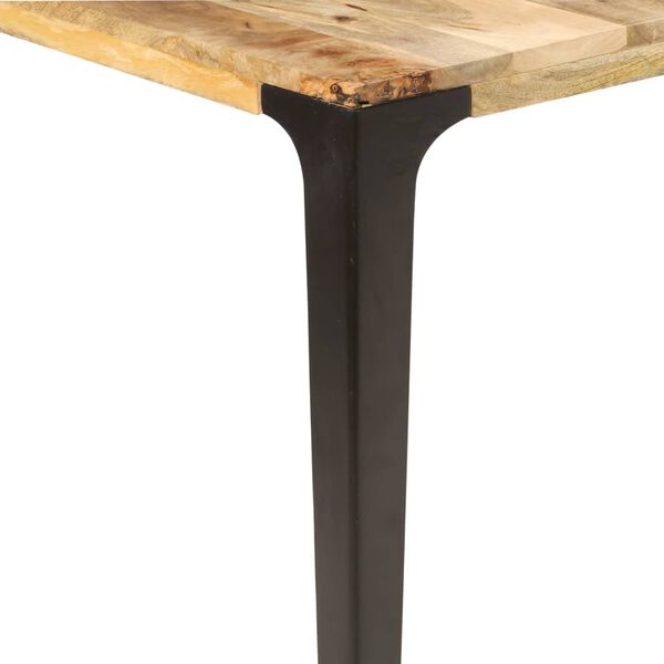 vidaXL Dining Table Brown and Black Solid Mango Wood