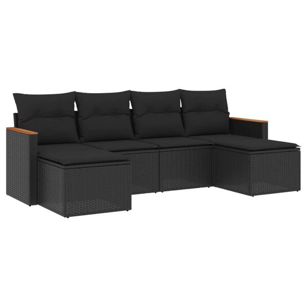 vidaXL Garden Sofa Set Black